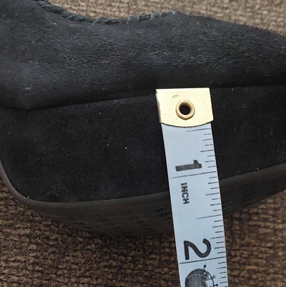 Antonio Melani Luna Black Suede Leather Peep Toe Stiletto Platform Heels Sz 9.5M - Picture 9 of 12